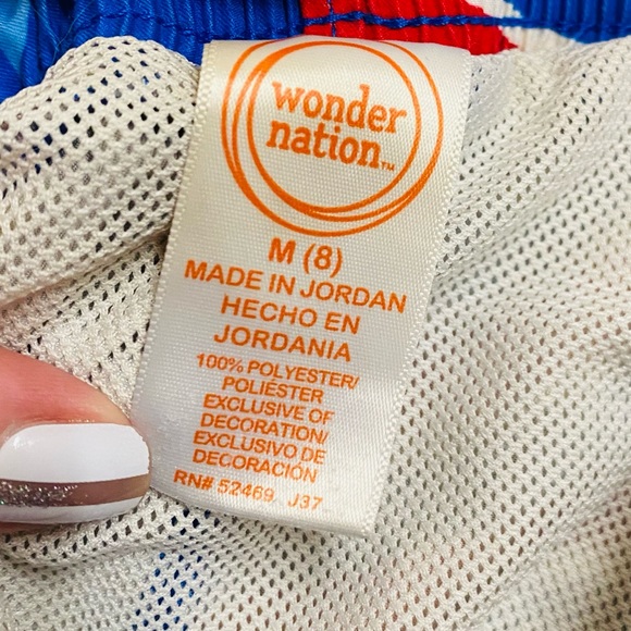 Wonder Nation American Flag Boys Swim trunks -shorts | Boys Size Medium Size 8 - Picture 7 of 7